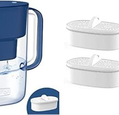 Waterdrop 200-Gallon Long-Life Lucid 10-Cup Water Filter Pitcher, Black & Waterdrop WD-PF-01A Plus Replacement Filters for All Waterdrop Pitcher Filtration System, Pack of 3