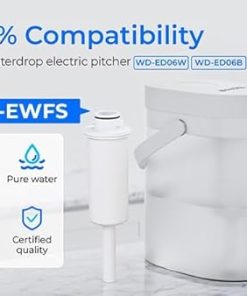 Waterdrop WD-EWFS Replacement Filters for Waterdrop FreshTaste Rechargeable Electric Pitcher 𝐖𝐃-𝐄𝐃𝟎𝟔, 2 Months or 40 Gallons, Reduce Chlorine, Lead, Copper, Purify, Soften Water, 3 Filters 2