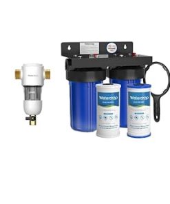 Waterdrop Whole House Water Filter System, with Carbon Filter and Sediment Filter 5-Stage Filtration and Waterdrop Spin Down Sediment Filter System for City/Well Water 50 Micron