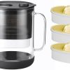 Waterdrop Glass Water Filter Pitcher with 3 Filters, Eco-Friendly, with NSF 53&42&372 Certified Filter, 7-Cup, Reduces PFOA/PFOS, Chlorine, Cadmium, Copper, Mercury, BPA Free, Easy to Clean, Black
