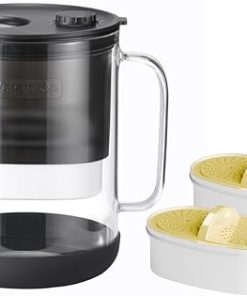 Waterdrop Glass Water Filter Pitcher with 2 Filters, Eco-Friendly, with NSF 53&42&372 Certified Filter, 7-Cup, Reduces PFOA/PFOS, Chlorine, Cadmium, Copper, Mercury, BPA Free, Easy to Clean