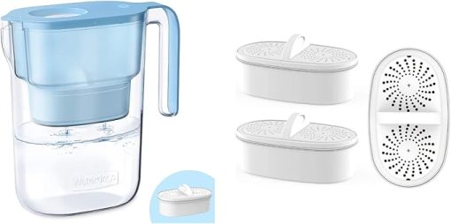 Waterdrop 200-Gallon Long-Life Elfin 7-Cup Water Filter Pitcher with 1 Filter & Waterdrop WD-PF-01A Plus Replacement Filters