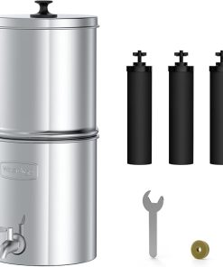 Waterdrop Gravity-fed Water Filter System, with Upgrade 3 Black Carbon Filters and Metal Spigot, 9000 Gallon Longer Lifespan and 150% Faster Flow, King Tank Series, 2.25G