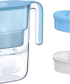 Waterdrop Water Filter Pitcher with 1 Filter, Lasts 200 Gallons, & Replacement Alkaline Filters for All Waterdrop Pitcher and Dispenser Filtration System, Last Up to 100 Gallons (Pack of 1)