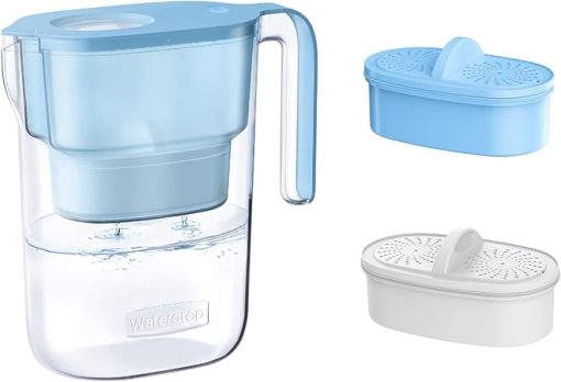 Waterdrop Water Filter Pitcher with 1 Filter, Lasts 200 Gallons, & Replacement Alkaline Filters for All Waterdrop Pitcher and Dispenser Filtration System, Last Up to 100 Gallons (Pack of 1)