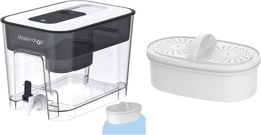 Waterdrop 200-Gallon Long-Life 40-Cup Water Filter Dispenser (with 1 Filter) & Waterdrop WD-PF-01A Plus NSF Certified Filters (3 Packs).