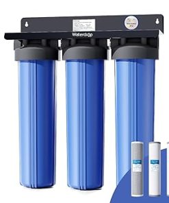 Waterdrop 3-Stage Whole House Water Filter System,Reduce Iron&Manganese,with Carbon &Sediment Filters,7-Stage Filtration,Reduce Lead,Chlorine,Odor,5 Micron WHF3T-FG,1" Inlet/Outlet