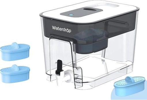 Waterdrop Alkaline Water Filter Dispenser, Large 40-Cup, 2 Replacement Filters, Healthy, Clean & Toxin-Free Mineralized Water, 100-Gallon, BPA Free