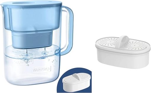 Waterdrop 200-Gallon Long-Life Lucid 10-Cup Water Filter Pitcher with 2 Filters，NSF Certified, 5X Times Lifetime, Reduces Fluoride, Chlorine and More, BPA Free, Blue