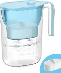 Waterdrop Water Filter Pitcher, 200-Gallon Long-Life, Countertop NSF Certified Water Purifier, Replaces 6,400 Plastic Water Bottles a Year, Reduces Chlorine, PFOA/PFOS, 7-Cup, Blue