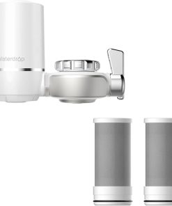 Waterdrop Water Filter for Sink Faucet, NSF Certified Water Purifier, 640 Gallon Tap Water Filter for Kitchen Sink, Reduces Chlorine, Lead-Free Material, Faucet Mount Water Filtration System, 2 Filter