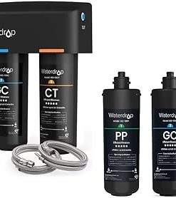 Waterdrop TSA+10PP 10GC 10CT 8 Layer Under Sink Water Filter System, Under Sink Water Filtration System, Reduces PFAS, PFOA/PFOS, Fluoride, Chlorine, Bad Taste & Odor,Bundle
