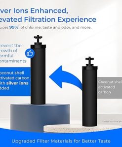 [Silver Ions] Waterdrop 2.25G Gravity-fed Water Filter System, with 2 Black Carbon Filters and Metal Spigot，NSF/ANSI 42&372 Standard, Chlorine Reduction, for Home, Camping, Emergencies 2