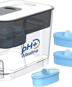 Waterdrop Alkaline Water Filter Dispenser, Large 40-Cup, Up to PH 9.5, Healthy, Clean & Toxin-Free Mineralized Alkaline Water, 100-Gallon, BPA Free, Black (4 Filter Included)