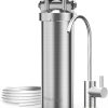 Waterdrop 15UBW-UF 0.01 μm Ultra Filtration Under Sink Water Filter System for Baçtёria Reduction, Reduces Lead, Chlorine, Bad Taste & Odor, 16K Gallons, with Dedicated Brushed Nickel Faucet, USA Tech 3