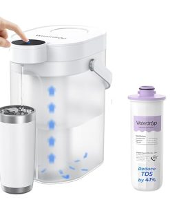 Waterdrop TDS Reduction Instant Water Filter Dispenser, 5-Stage Rechargeable Water Filter Pitcher, Instantly Improve Flavor