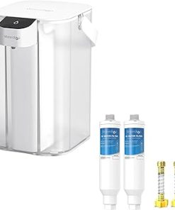 Waterdrop 𝐄𝐥𝐞𝐜𝐭𝐫𝐢𝐜 𝐈𝐧𝐬𝐭𝐚𝐧𝐭 Water Filter Pitcher, Dispenser, 200-Gallon, 5X Times Long-Life Countertop Water Filter System, Reduce Chlorine, Lead, PFOA/PFOS, 15-Cup, White, with 1 Filter
