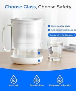 Waterdrop Glass Water Filter Pitcher with 2 Filter, Eco-Friendly, with NSF 53&42&372 Certified Filter, 7-Cup, Reduces PFOA/PFOS, Chlorine, Cadmium, Copper, Mercury, BPA Free, Easy to Clean 2