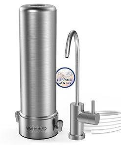 Waterdrop BS13 Under Sink Water Filter, 6 Stage Stainless Steel, Reduce PFAS, PFOA/PFOS, Lead, Chlorine, Bad Taste & Odor, No Drilling Required, NSF/ANSI 42 Certified, Included A New Faucet