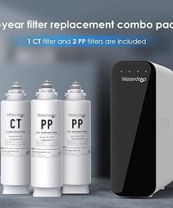 Waterdrop Undersink Replacement Water Filter, 2PP+CT, Replacement for TSU-W, TSC 3-Stage Under Sink Water Filter System 2