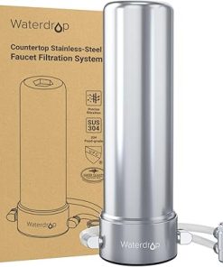 Waterdrop 5-Stage Stainless Steel Countertop Filter System, 8000 Gallons Faucet Water Filter, Reduces Heavy Metals, Bad Taste and Up to 99% of Chlorine (1 Filter in Total)，WD-CTF-02
