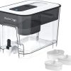 Waterdrop Compact Electric Water Filter Pitcher, Dispenser, 200-Gallon, 5X Times Long-Life Water Filter for Fridge, Reduce PFAS, Chlorine, Lead, 14-Cup, White, with 1 Filter & 3 Alkaline Filters 4