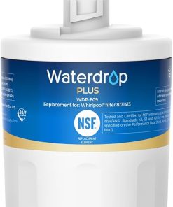 Waterdrop Plus 8171413 Refrigerator Water Filter, Replacement for Whirlpool® 8171413, 8171414, EDR8D1, Kenmore® 46-9002, NSF/ANSI 401&53&42 Certified, 𝐑𝐞𝐝𝐮𝐜𝐞 𝐏𝐅𝐀𝐒 (Package May Vary)