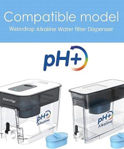 Waterdrop Alkaline Water Filter Dispenser, Large 40-Cup, Up to PH 9.5, Healthy, Clean & Toxin-Free Mineralized Alkaline Water, 100-Gallon, BPA Free, Black (4 Filter Included) 2