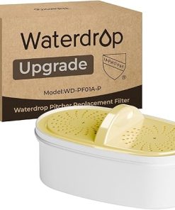 [Original] Waterdrop Upgrade NSF 53&42&372 Certified Replacement Filters, for All Waterdrop Pitcher and Dispenser, Reduces PFAS, PFOA/PFOS, Chlorine, Cadmium, Copper, Mercury, 1 Pack, Color May Vary