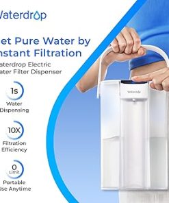 Waterdrop Electric Water Filter Pitcher, Reduce 99.6% of Lead and 45+ Impurities, 200-Gallon Rechargeable Water Dispenser, Instant 15-Cup Countertop System, NSF/ANSI 401&53&42&372, NOT Reduce TDS 2
