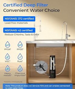 Waterdrop 10UB PRO Under Sink Water Filter, No Drilling Required, Time Reminder, with Brushed Nickel Faucet, Reduces Lead, Chlorine, Bad Taste & Odor, 11000 Gallons, Does not Lower TDS 2