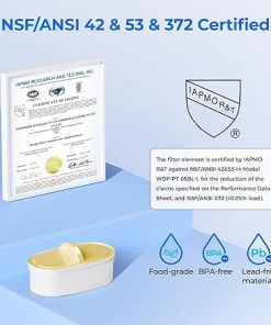 [Original] Waterdrop Upgrade NSF 53&42&372 Certified Replacement Filters, for All Waterdrop Pitcher and Dispenser, Reduces PFAS, PFOA/PFOS, Chlorine, Cadmium, Copper, Mercury, 1 Pack, Color May Vary 2
