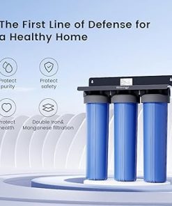 Waterdrop 3-Stage Whole House Water Filter System,Reduce Iron&Manganese,with Carbon &Sediment Filters,7-Stage Filtration,Reduce Lead,Chlorine,Odor,5 Micron WHF3T-FG,1″ Inlet/Outlet 2