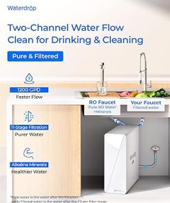 [ Dual Flow ] Waterdrop X12-PRO 1200 GPD Reverse Osmosis Water Filter, Alkaline Mineral pH+, NSF/ANSI 58&372 Certified, Tankless Reverse Osmosis System, 11-Stage, Smart Faucet, BPA Free 2