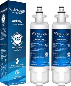 Waterdrop Plus 469690 ADQ36006101 𝐍𝐒𝐅 𝟓𝟑&𝟒𝟎𝟏 Refrigerator Water Filter, 𝐑𝐞𝐝𝐮𝐜𝐞 𝐏𝐅𝐀𝐒, Replacement for LG® LT700P®, Kenmore® 9690, ADQ36006102, WSL-3, FML-3, 2 Pack Package May Vary