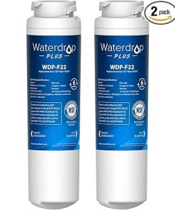 Waterdrop Plus MSWF NSF 401&53 Certified Refrigerator Water Filter, 𝐑𝐞𝐝𝐮𝐜𝐢𝐧𝐠 𝐏𝐅𝐀𝐒 and lead, Replacement for GE® MSWF, 101820A, 101821B, RWF1500A, 2 Pack (Package may vary)