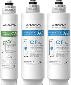 Waterdrop G3 Replacement Filter 1-Year Combo, Pack of 2 WD-G3-CF Filters and 1 WD-G3-CB Filter, Replacement for WD-G3-W, WD-G3P600 and WD-G3P800-W Reverse Osmosis System