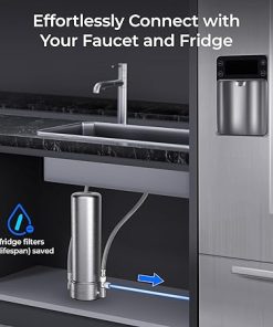 Waterdrop AP13 Under Sink Water Filter and Refrigerator Water Filter 2-in-1, Inline Water Filter System for Refrigerator and Undersink, Reduce PFOA/PFOS, NSF/ANSI 42 certified-BUNDLE 2