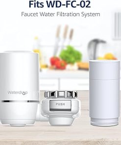 Waterdrop Ultra Filtration Faucet System Replacement Water Filters for Skin Care, WD-FF-02A Fits WD-FC-02, WD-FC-01, WD-FC-06, Last Up to 9 Months, Pack of 3 2