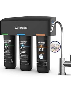 Waterdrop TSB 8 Layer High Capacity Under Sink Water Filter, Reduces PFAS, PFOA/PFOS, Fluoride, Chlorine, Bad Taste & Odor, with Dedicated Faucet, NSF/ANSI 42 Certified Element, USA Tech