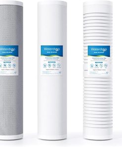 Waterdrop Whole House Water Filter,Carbon Filter and Sediment Filter, Replacement for, Any 20" x4.5" System, 5 Micron WD-WF20PG