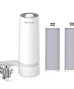 Waterdrop Countertop Water Filter, 4000 Gallons Water Filter for Sink Faucet and Filter Life Reminder, Reduces Heavy Metals, Bad Odor, and 99% Chlorine (2 Filter Included) WD-CTF-06