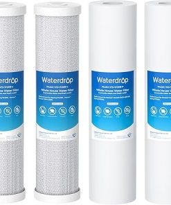 Waterdrop 20 x 4.5 Inch Whole House Water Filter Replacement Water Filter Sediment Filter, Pack of 4
