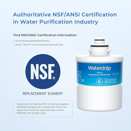 Waterdrop MXRC Replacement for GE® MXRC, FXRC, FXRT, HXRC, 9905, 46-9905 & 1E1013 Refrigerator Water Filter, 1 Pack - Image 2