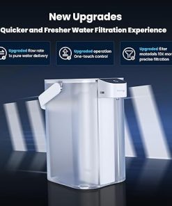 Waterdrop Electric Water Filter Pitcher, Rechargeable Water Dispenser, Instant 15-Cup Countertop Purifier, NSF/ANSI 401&53&42&372, Reduce PFAS, Lead, Chlorine, White, with 1 Filter, Does not Lower TDS 2