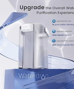 Waterdrop 𝐄𝐥𝐞𝐜𝐭𝐫𝐢𝐜 𝐈𝐧𝐬𝐭𝐚𝐧𝐭 Water Filter Pitcher, Dispenser, 200-Gallon, 5X Times Long-Life Countertop Water Filter System, Reduce Chlorine, Lead, PFOA/PFOS, 15-Cup, White, with 1 Filter 2