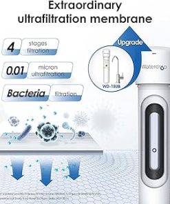 Waterdrop 15UBW-UF 0.01 μm Ultra Filtration Under Sink Water Filter System for Baçtёria Reduction, Reduces Lead, Chlorine, Bad Taste & Odor, 16K Gallons, with Dedicated Brushed Nickel Faucet, USA Tech 2
