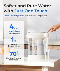 Waterdrop Glass Rechargeable Water Filter Dispenser with 4 Filters, Reduce 70+ Contaminants, Soften Water 2