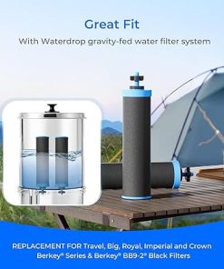 Waterdrop Alkaline Water Filter, Replacement for Berkey® BB9-2® Black Filters and Berkey® Gravity Water Filter System, Up to PH 9.2 (Pack of 2) 2