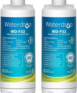 Waterdrop 469690 ADQ36006101 Refrigerator Water Filter, Replacement for LG® LT700P®, ADQ36006102, Kenmore® 9690, LFXS30766S, LFXS24623S, FML-3, RFC1200A, RWF1200A, WSL-3, Pack of 2 Package May Vary